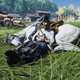 jin sleeping next to his horse in ghost of tsushima